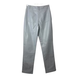 Oak + Fort Vegan Leather Pants Womens Misty Blue Gray 0 Straight Leg